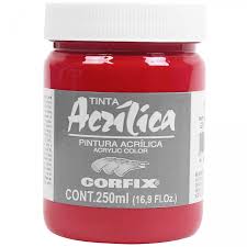 TINTA ACRÍLICA 250ML VERMELHO CÁDMIO ESCURO 130 GR 1 - CORFIX