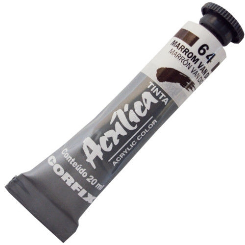 TINTA ACRÍLICA 20ML MARROM VAN DICK / 64 - CORFIX