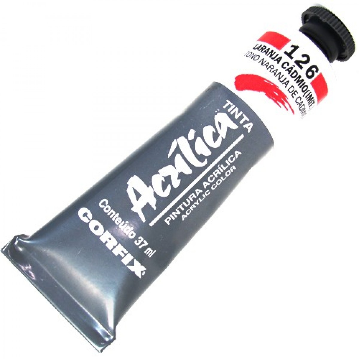 TINTA ACRÍLICA 37ML LARANJA CÁDMIO/126 - CORFIX
