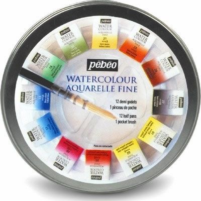 Estojo Aquarela Pastilha 12 cores - Pébéo