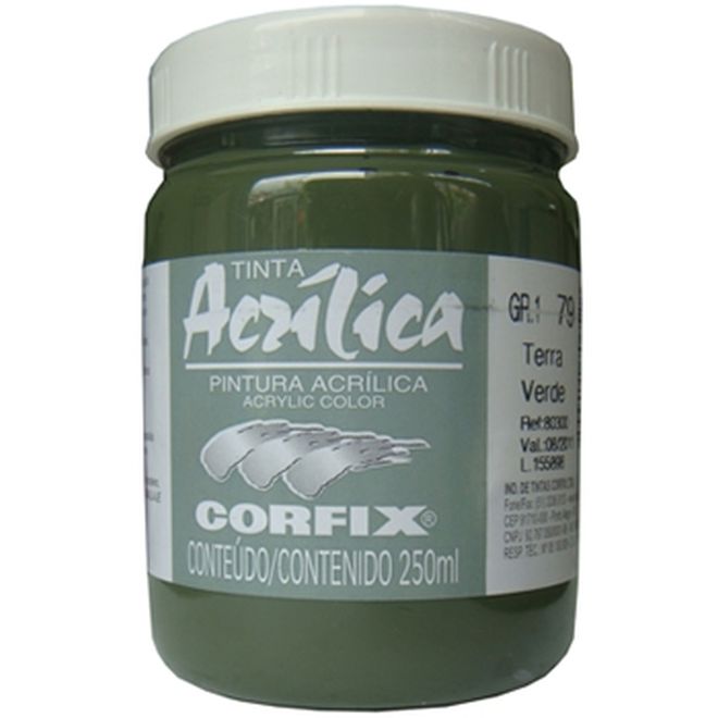 TINTA ACRÍLICA 250ML TERRA VERDE 79 GR 1 - CORFIX