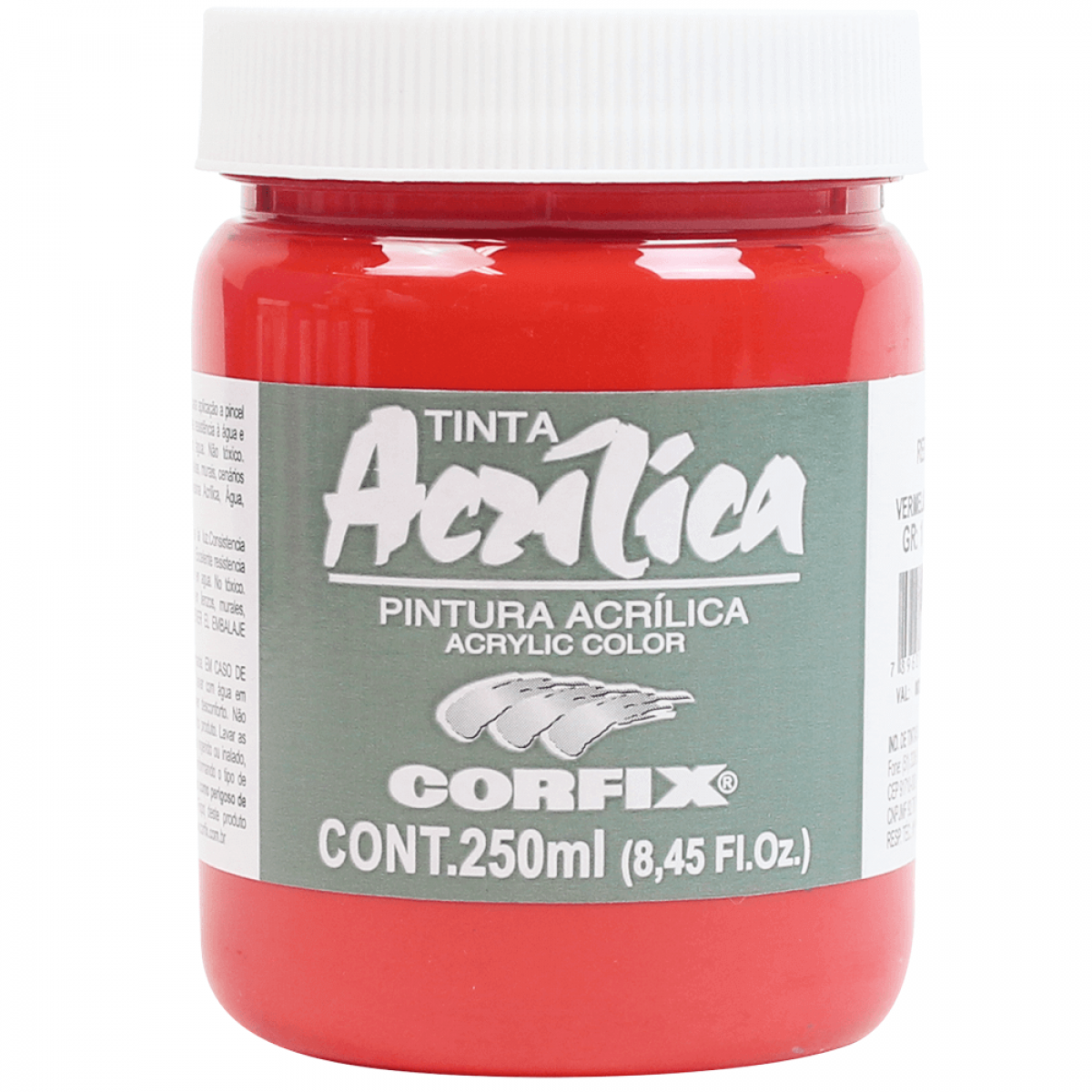 TINTA ACRÍLICA 250ML VERMELHO FRANCÊS 56 GR 1 - CORFIX