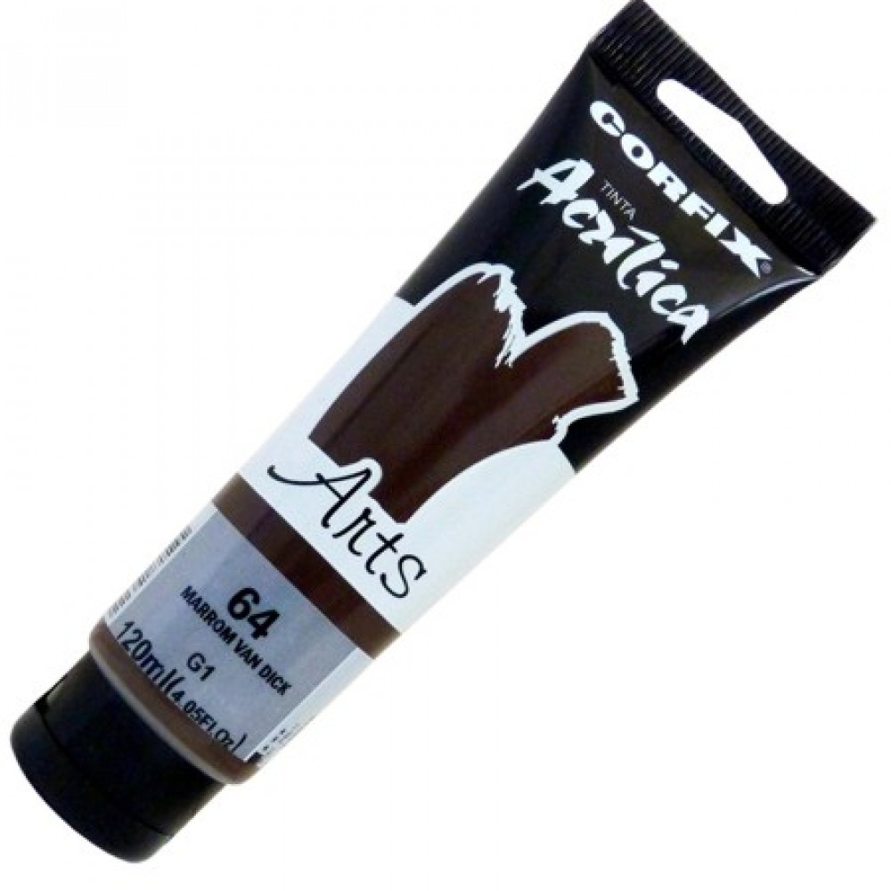 Tinta Acrílica Arts 120ml Marrom Van Dick 64 GI - Corfix