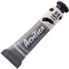 TINTA ACRÍLICA 20ML PRETO / 65 - CORFIX