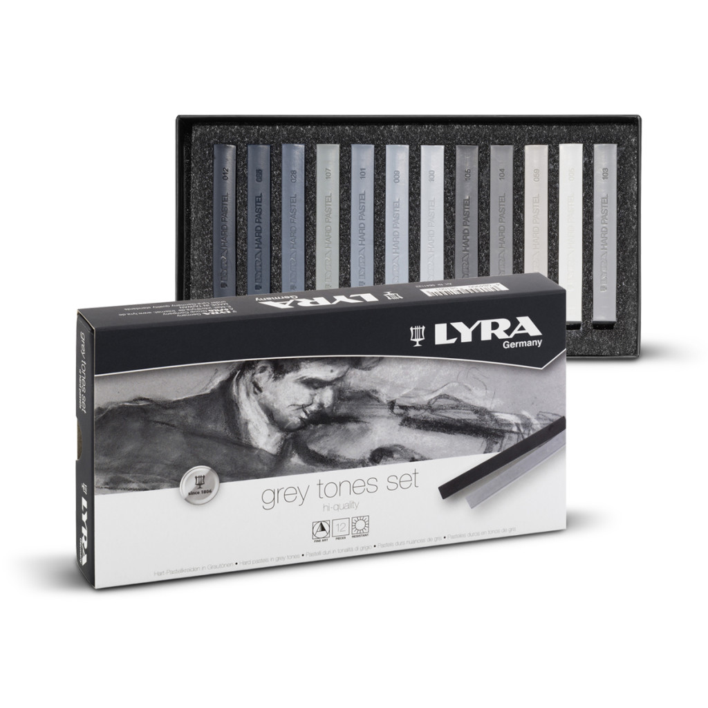 PASTEL SECO CARRE LYRA C/ 12 TONS DE CINZAS