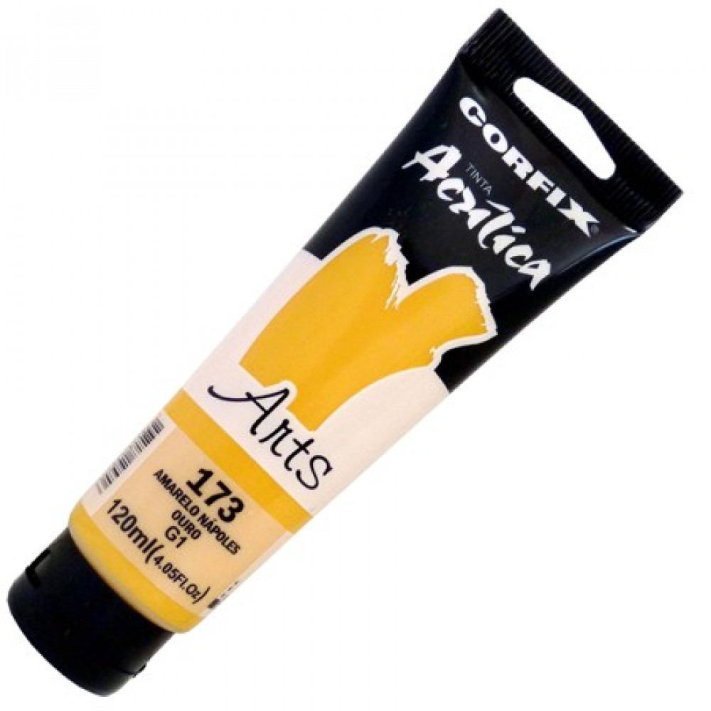 Tinta Acrílica Arts 120ml Amarelo Nápoles Ouro 173 GI - Corfix