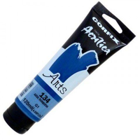 Tinta Acrílica Arts 120ml Azul Turquesa 134 1GI - Corfix