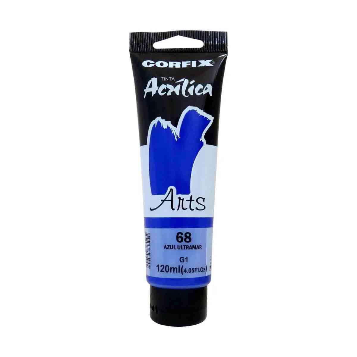 Tinta Acrílica Arts 120ml Azul Ultramar 68 1GI - Corfix