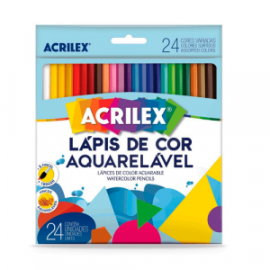 LÁPIS DE COR AQUARELÁVEL COM 24 CORES - ACRILEX