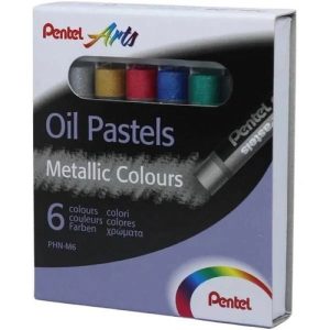 Pastel-Oleoso-Estojo-6-cores-Metálicas-Pentel