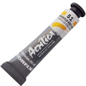Tinta Acrilica 20ml Corfix 51 Amarelo Escuro