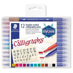 caneta-caligrafia-staedtler-ponta-dupla-com-12-cores