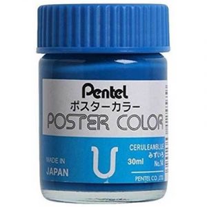 tinta-guache-poster-color-30ml-azul-ceruleo-no-14-pentel