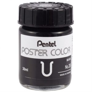 tinta-guache-poster-color-30ml-preto-no-28-pentel